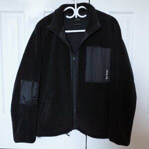 (Urban Outfitters) iets frans... Zip-Up Pocket Teddy Fleece Jacket | Black